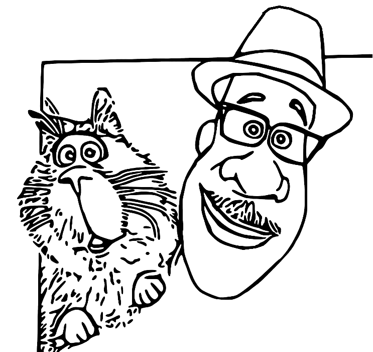 Mittens and Joe Coloring Pages