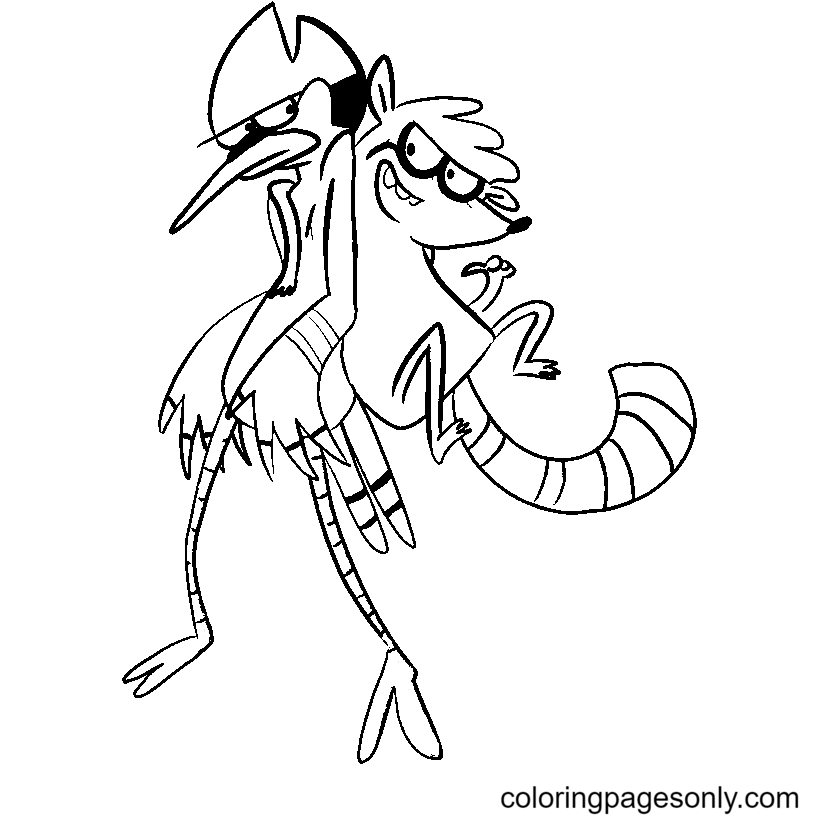 Mordecai And Rigby Coloring Pages