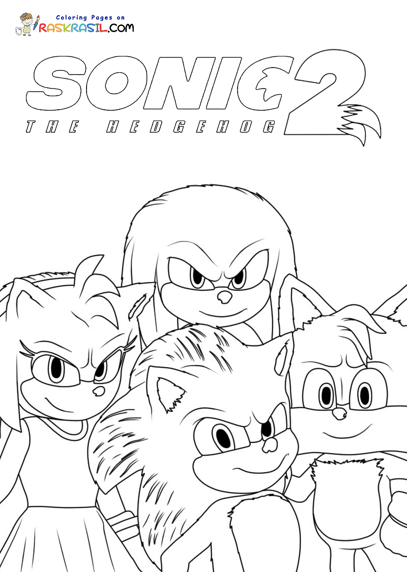 Movie Sonic 2 Coloring Page