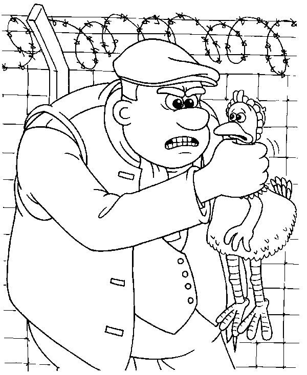 Mr Tweedy Strangles The Chicken Coloring Pages