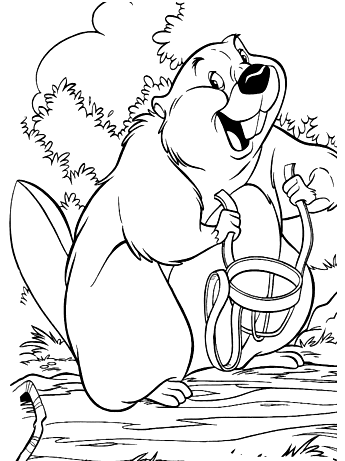 Mr. Busy Beaver Página Para Colorear