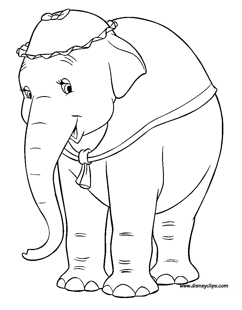 Mrs. Jumbo Coloring Page