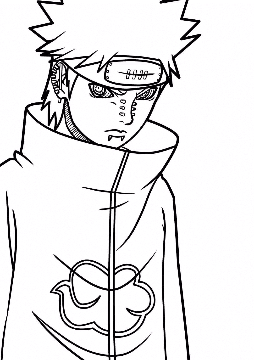 Nagato Akatsuki – Coloriage de la douleur