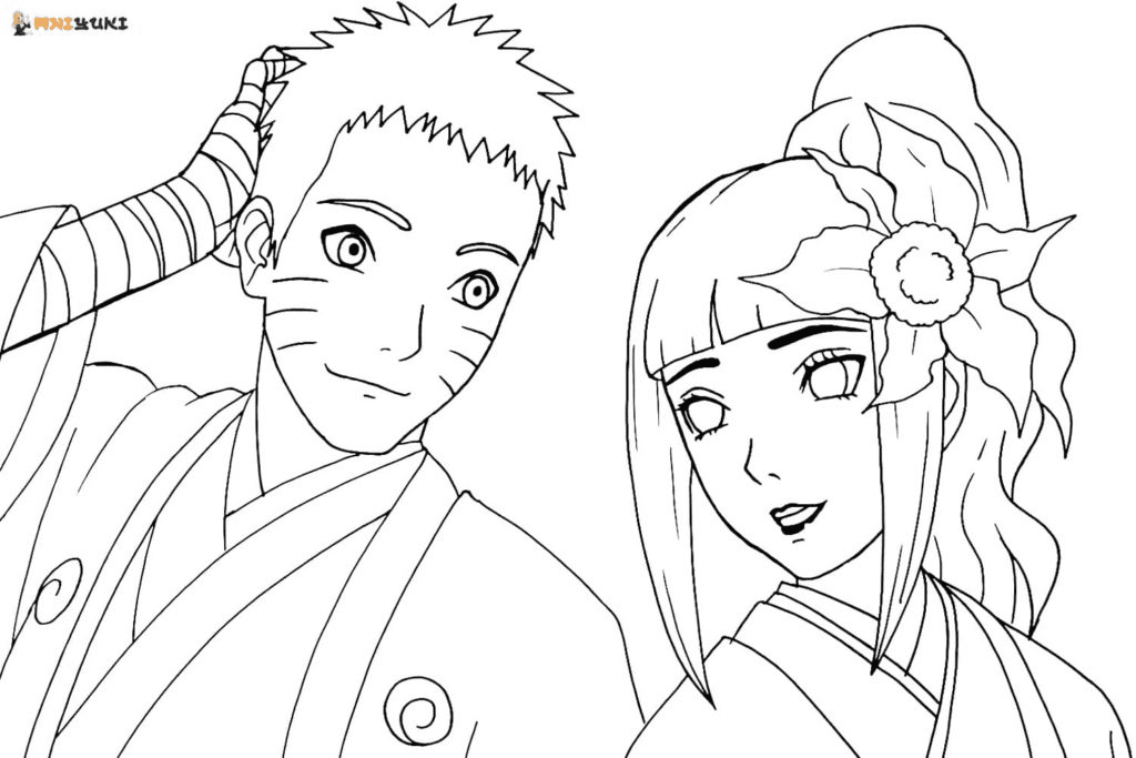 Naruto and Hinata Coloring Page