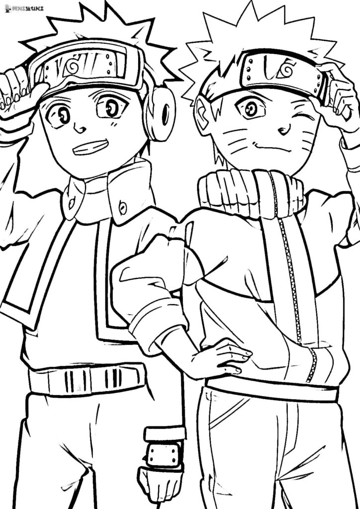 Naruto and Obito smile Coloring Pages