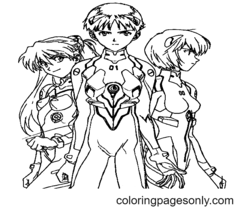 Páginas para colorir Neon Genesis Evangelion