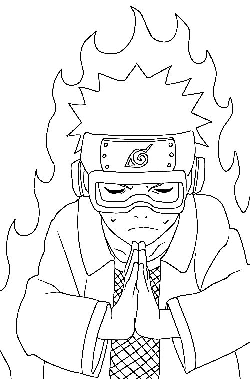Obito is Training Coloring Page