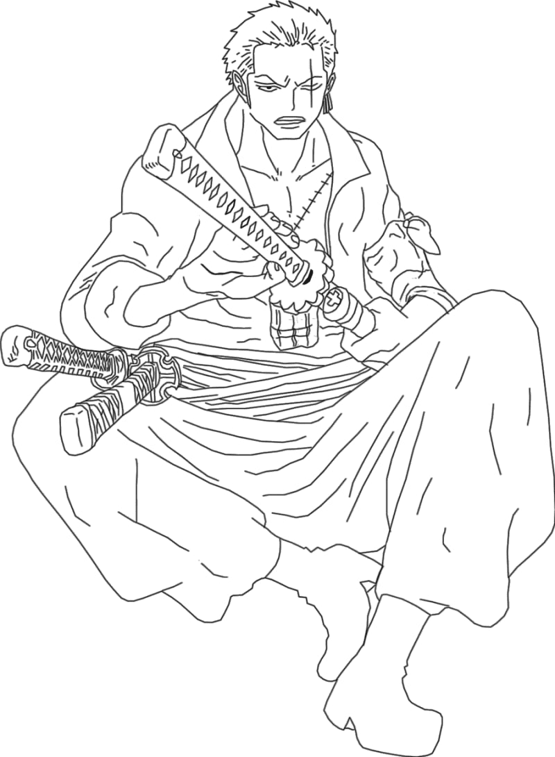 One Piece Roronoa Zoro Coloring Pages