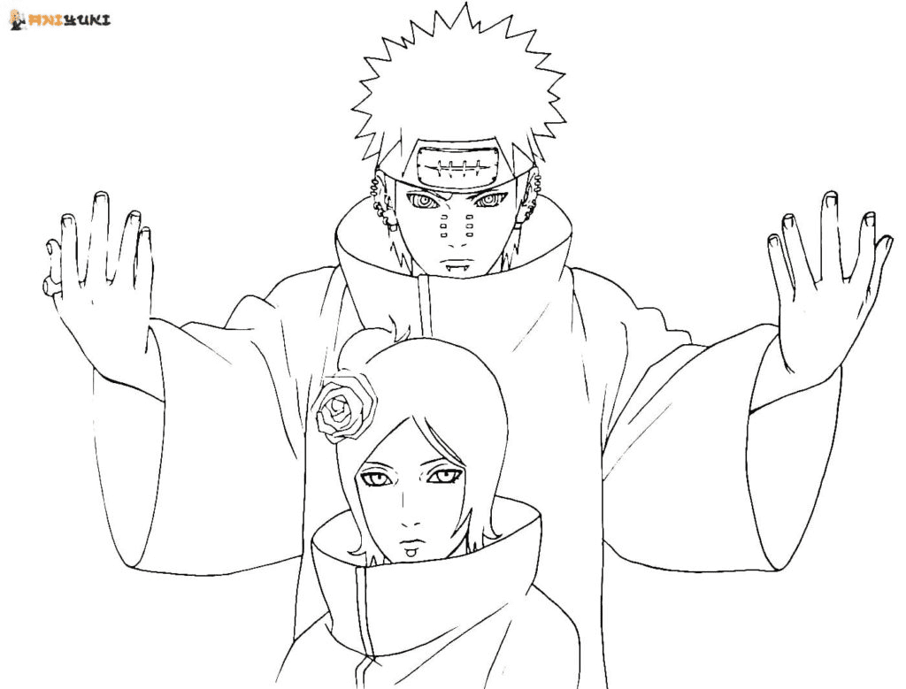 Pain and Konan Coloring Pages