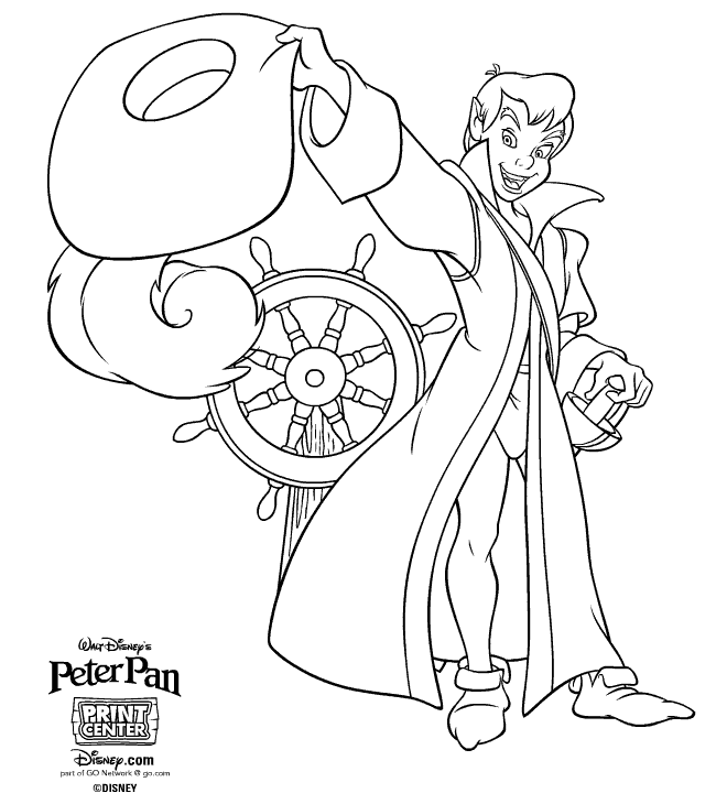 Peter Pan took off Big Hat Coloring Pages