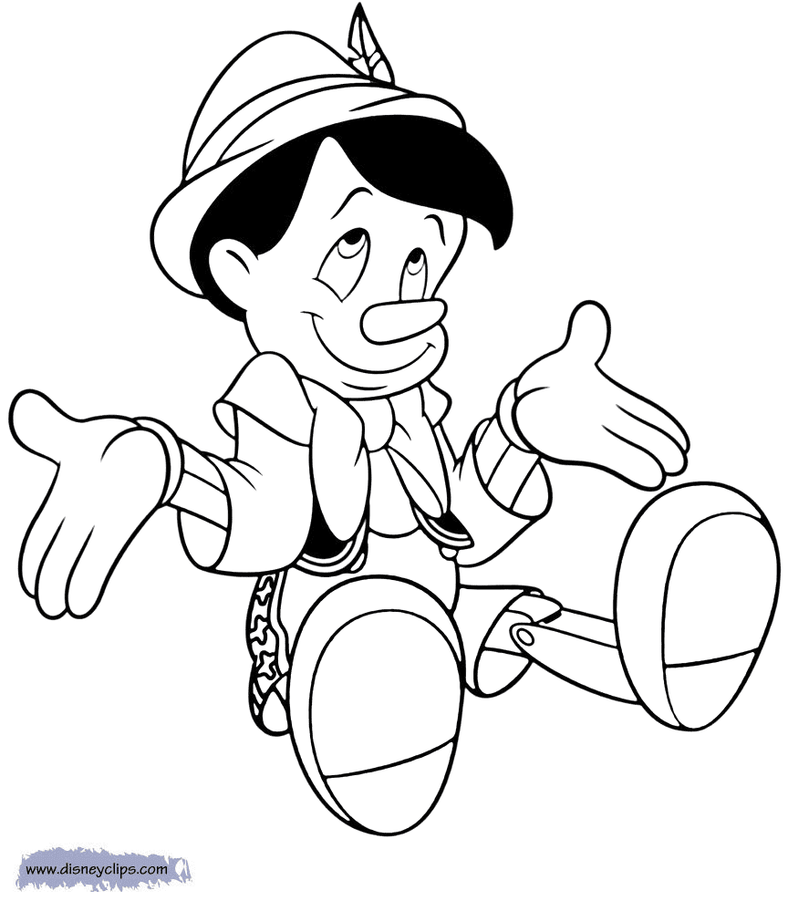 Pinocchio Shrugging Coloring Page