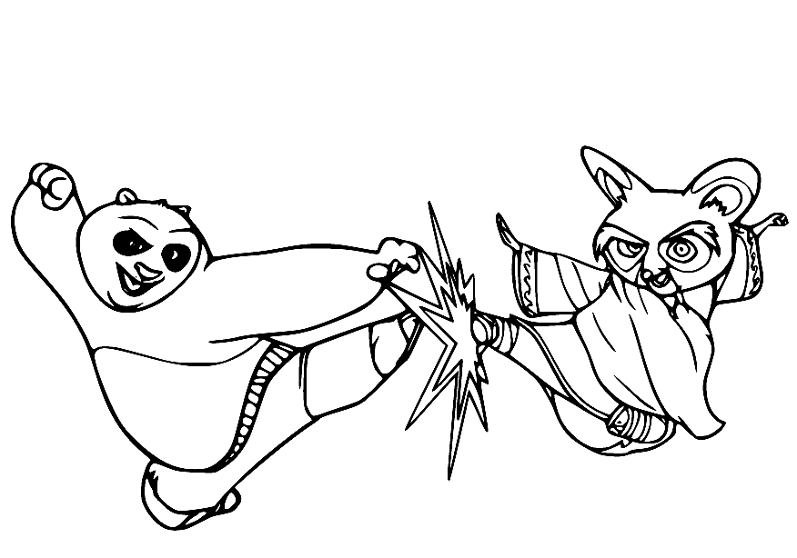 Po Fight Master Shifu Coloring Pages