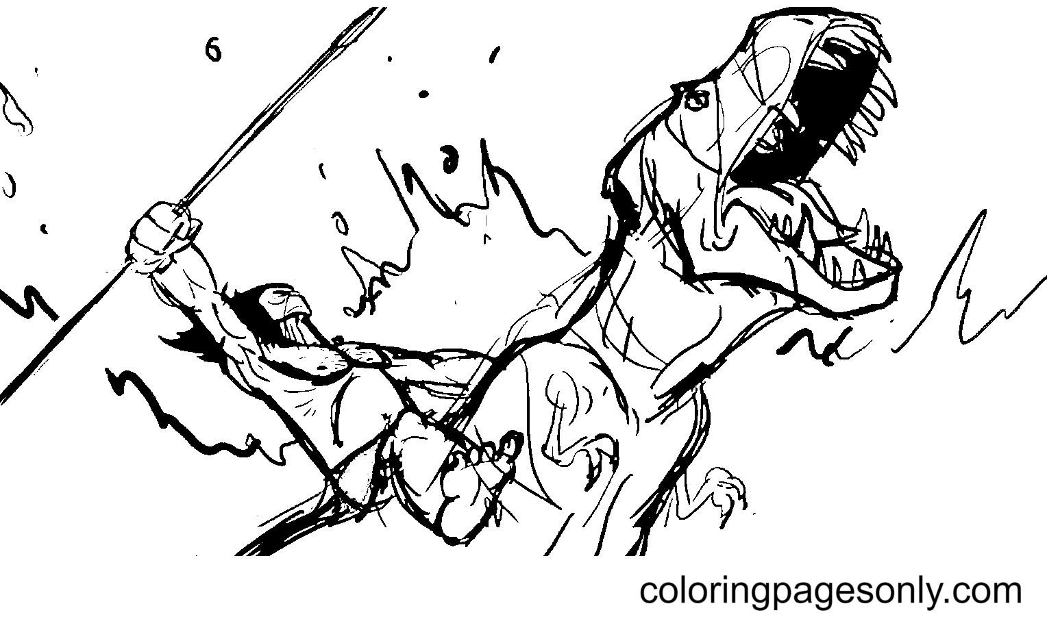 Primal Spear with Fang Coloring Page