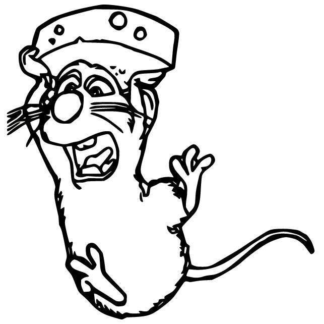 Ratatouille Remy Holds the Cheese Coloring Page