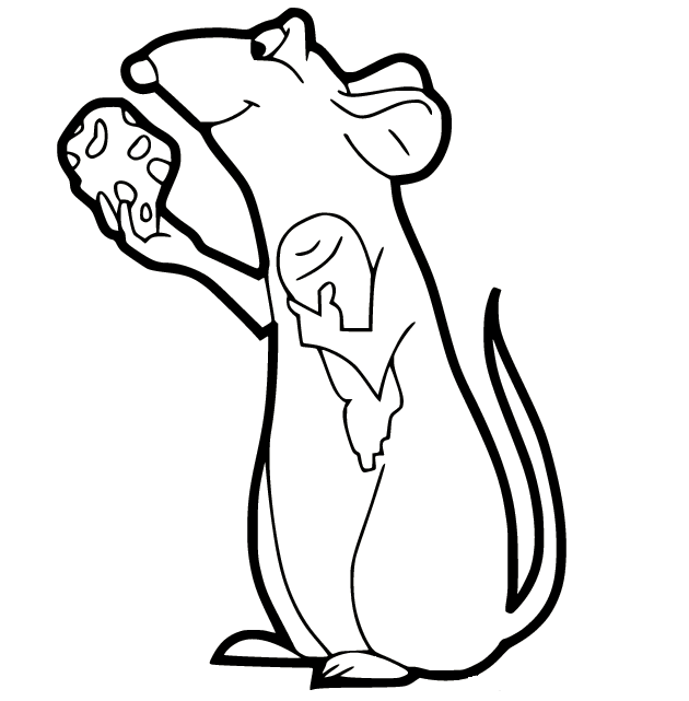 Ratatouille Remy Smells the Cheese Coloring Page