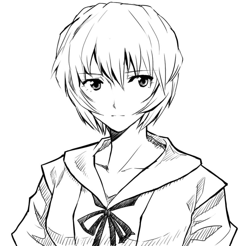 Rei Ayanami In Neon Genesis Evangelion Coloring Pages
