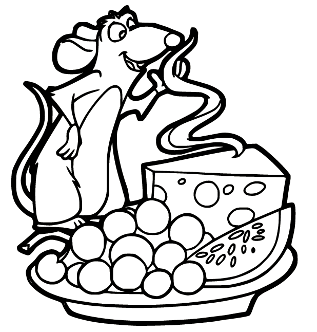 Rat Remy and Cheese Coloring Pages
