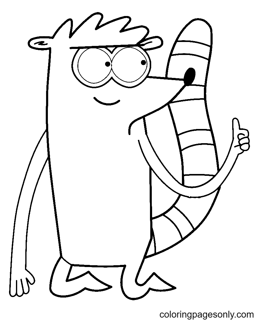 Rigby From Regular Show Coloring Pages