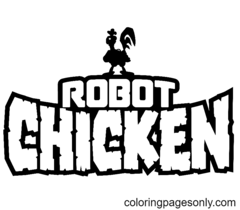 Desenhos para colorir de frango robô