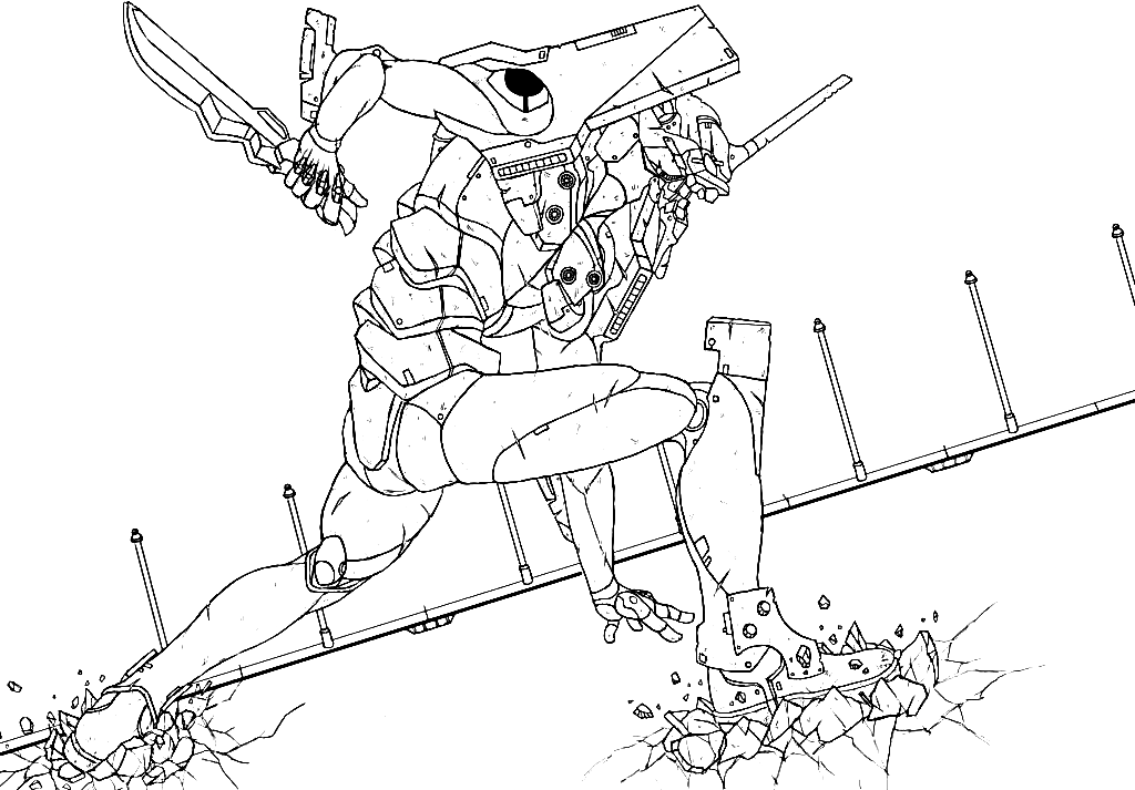 Robot Eva Coloring Pages