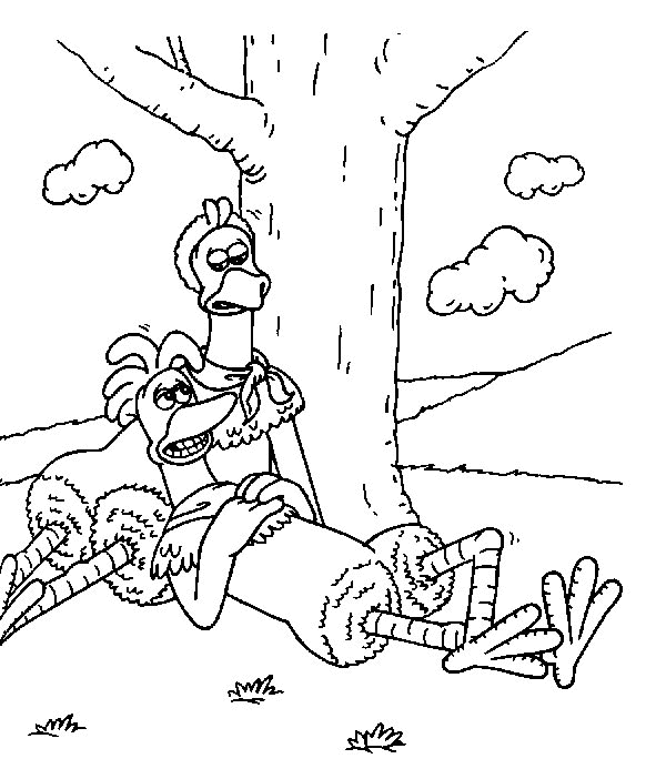 Rocky e Ginger debaixo da árvore de A Fuga das Galinhas