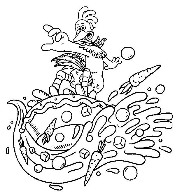 Rocky from Chicken Run Coloring Page