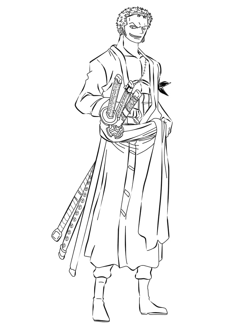 Roronoa Zoro from One Piece Coloring Pages
