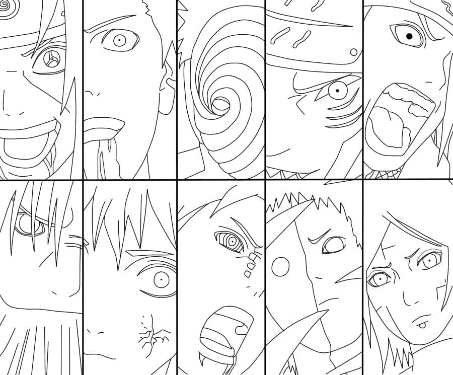 Shinobi group Coloring Pages