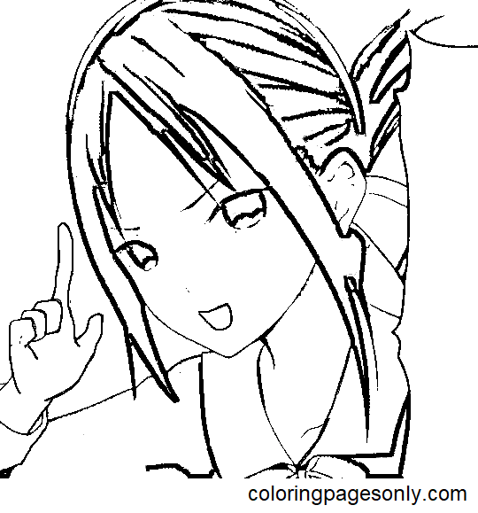 Shinomiya Kaguya Anime Coloring Page
