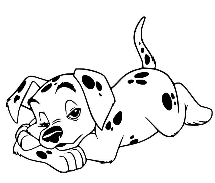 Sleepy Dalmatian Coloring Pages