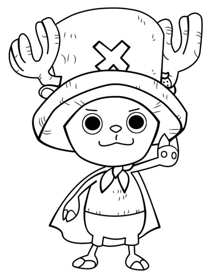 Smiling Tony Tony Chopper Coloring Pages