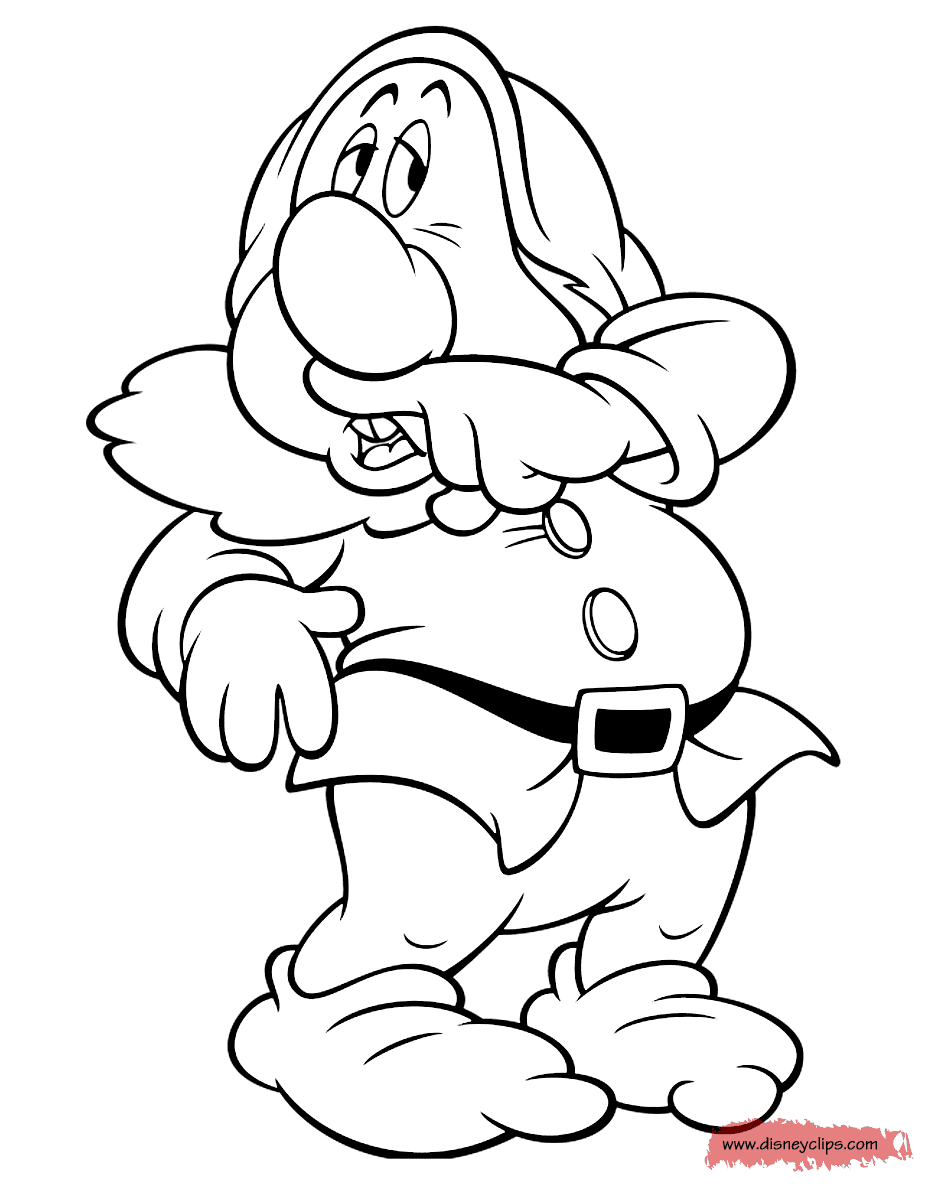 Sneezy trying not to sneeze Coloring Page