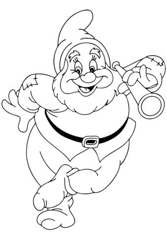 Snow White Happy Dwarf Coloring Pages