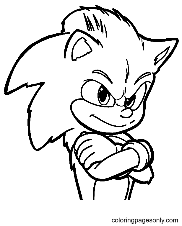 Sonic From Sonic the Hedgehog 2 Coloring Page