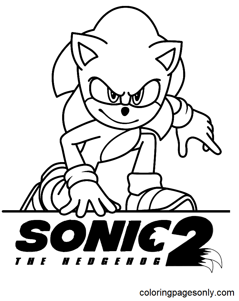 Sonic – Sonic El Erizo 2 Página Para Colorear