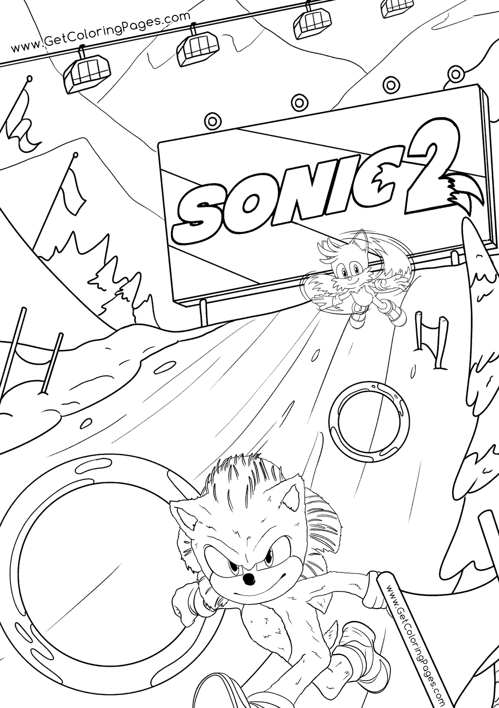Sonic The Hedgehog 2 Movie Coloring Page