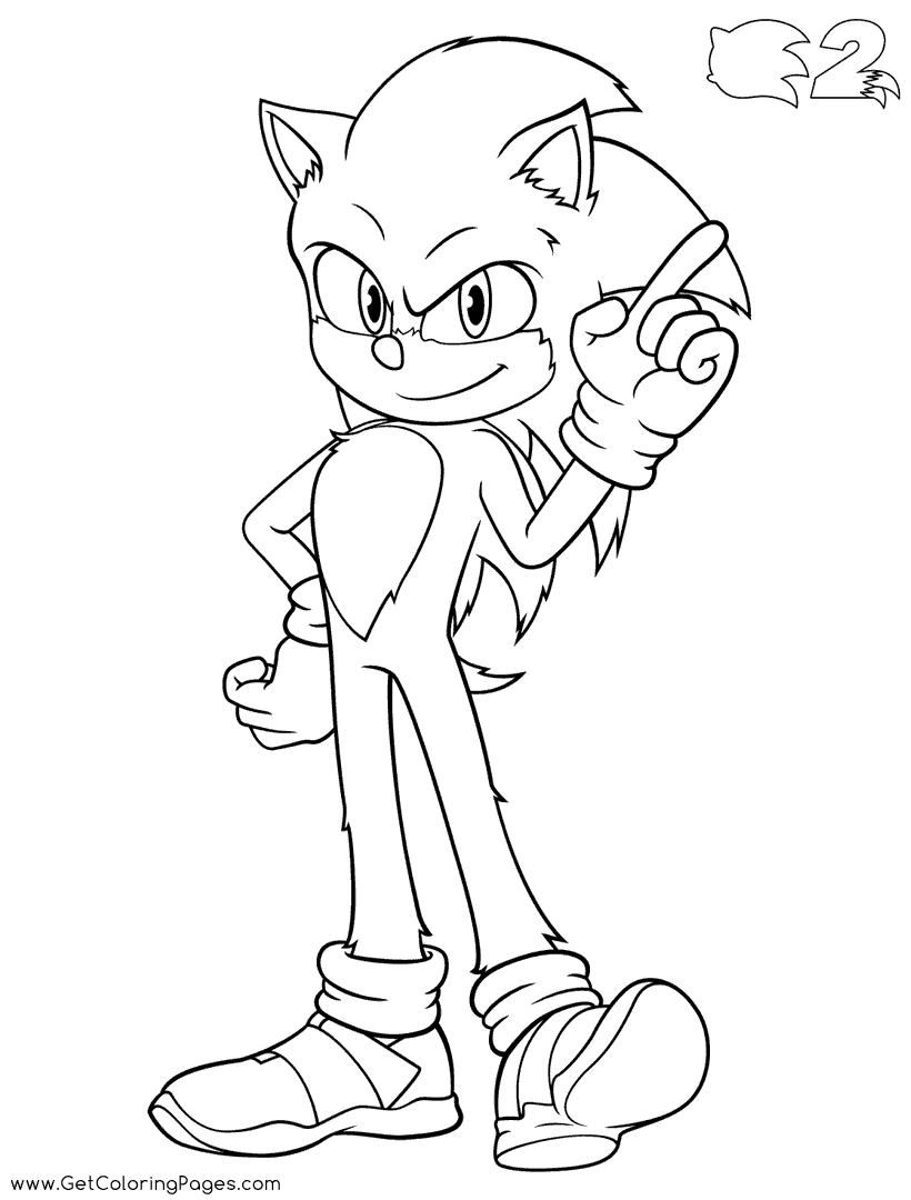 Sonic from Movie 2022 Sonic the Hedgehog 2 Coloring Pages