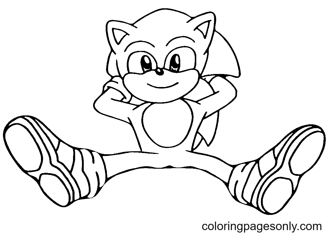 Sonic de Sonic the Hedgehog 2 La película 2022 Página para colorear