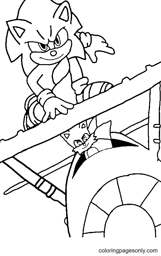 Sonic The Hedgehog 2 Sonic With Tails Coloring Page Free Printable 
