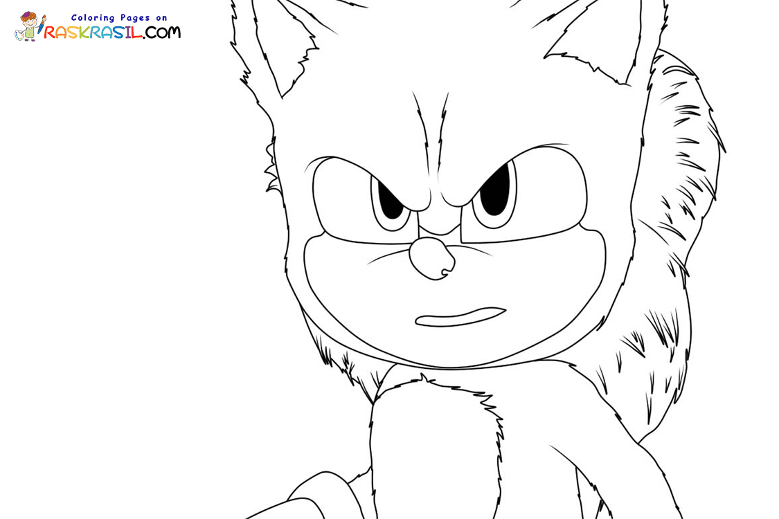 Sonic the Hedgehog 2 The Movie - Sonic Coloring Page - Free Printable