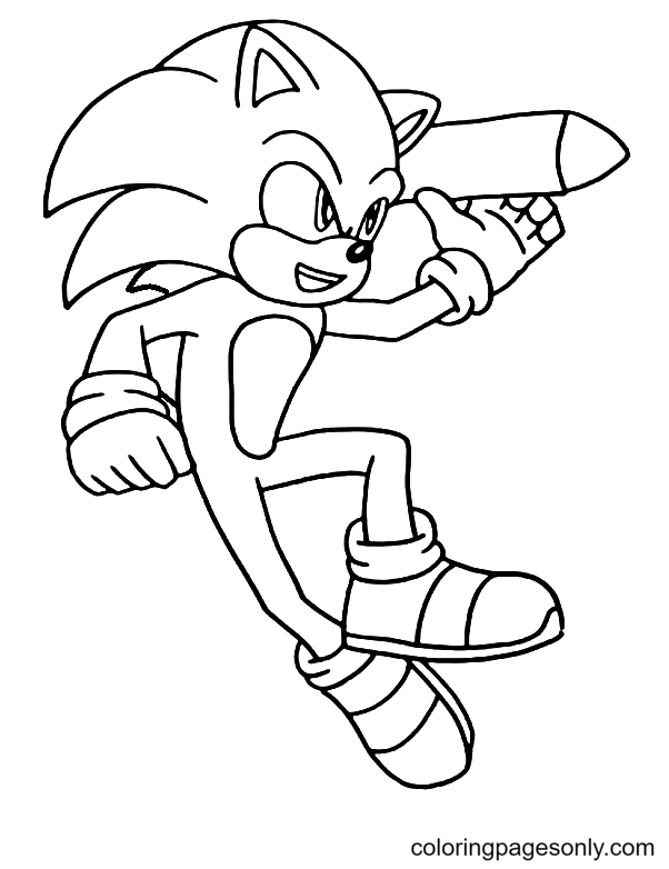 Sonic with Rocket from Sonic the Hedgehog 2 Coloring Pages