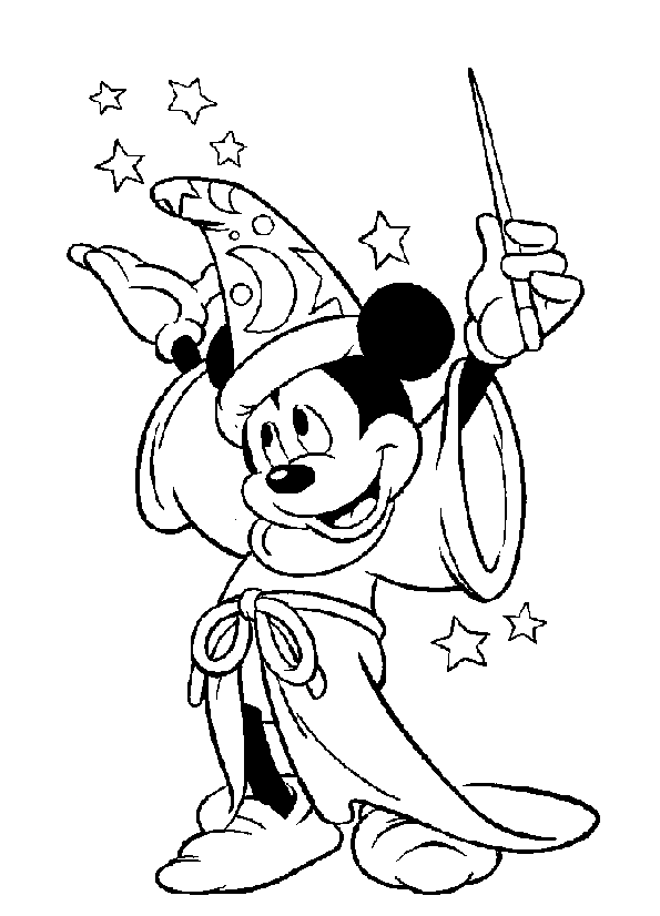 Sorcerer Mickey Mouse Coloring Page
