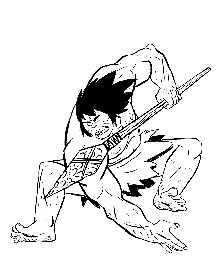 Spear from Primal Coloring Pages