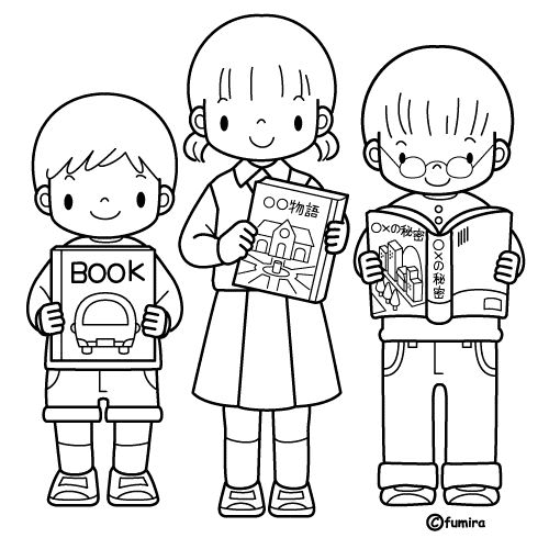 Studenti che leggono libri della scuola primaria