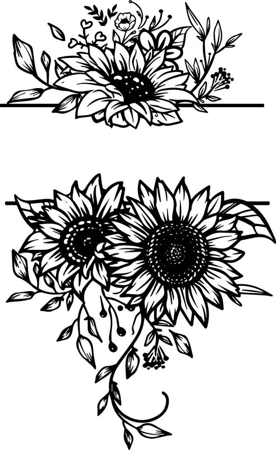 Sunflower Aesthetic for Kids Coloring Page