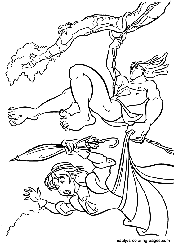Tarzan & Jane Coloring Page