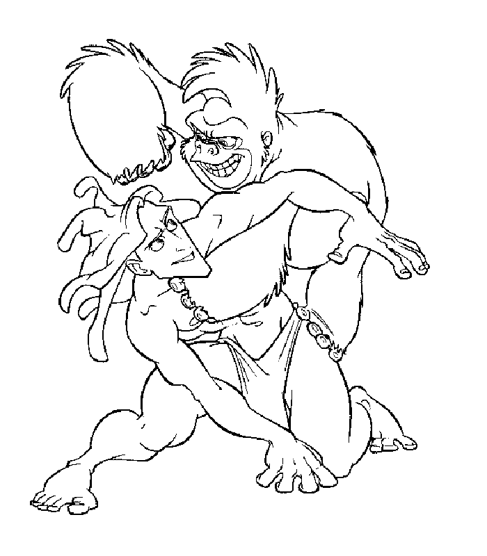 Tarzan and Terk Coloring Pages