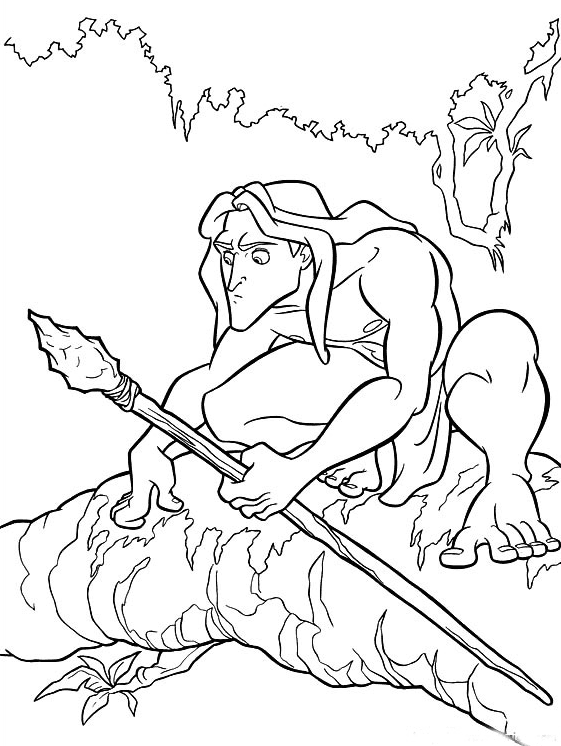 Tarzan On A Tree Coloring Pages