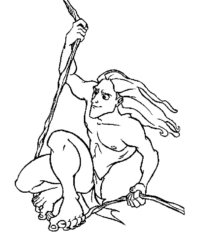 Tarzan swings on liana from Tarzan