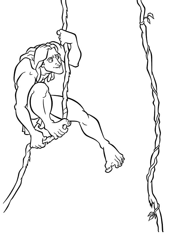 Tarzan swings Coloring Pages